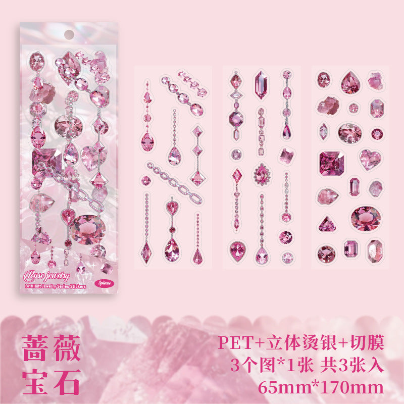 Brilliant Gemstone Hot Stamping, Crystal Stickers, 3 Pcs - ViktaShop