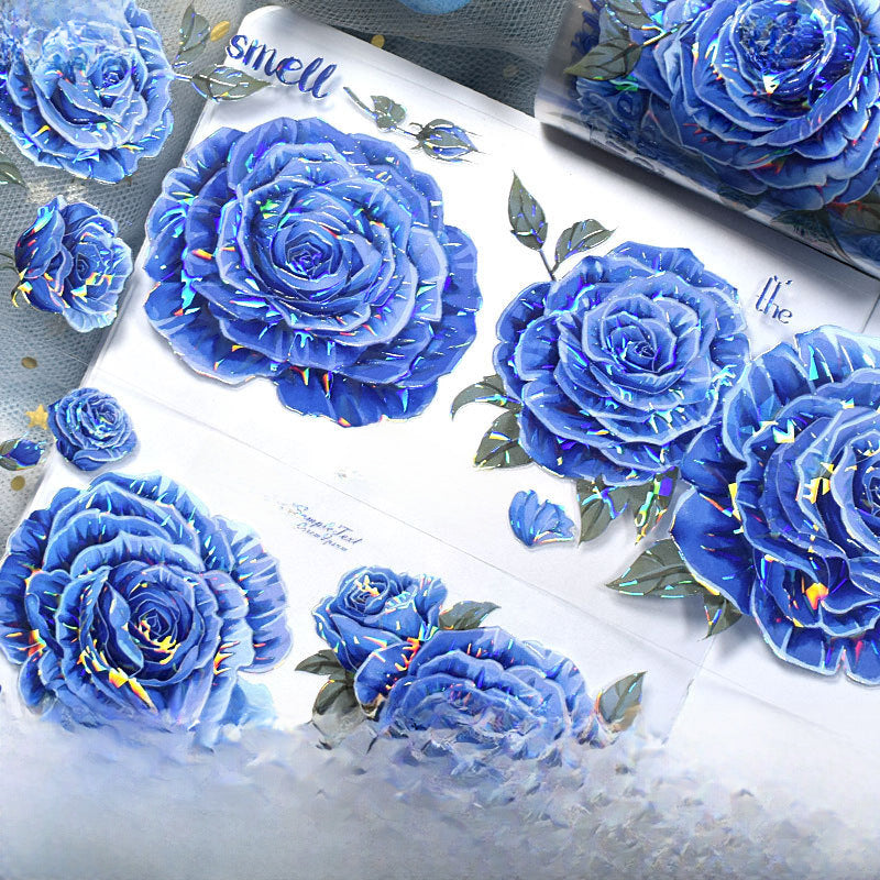Retro Floral PET Tape - Shell Light Collage Journal Tape, 2m - ViktaShop