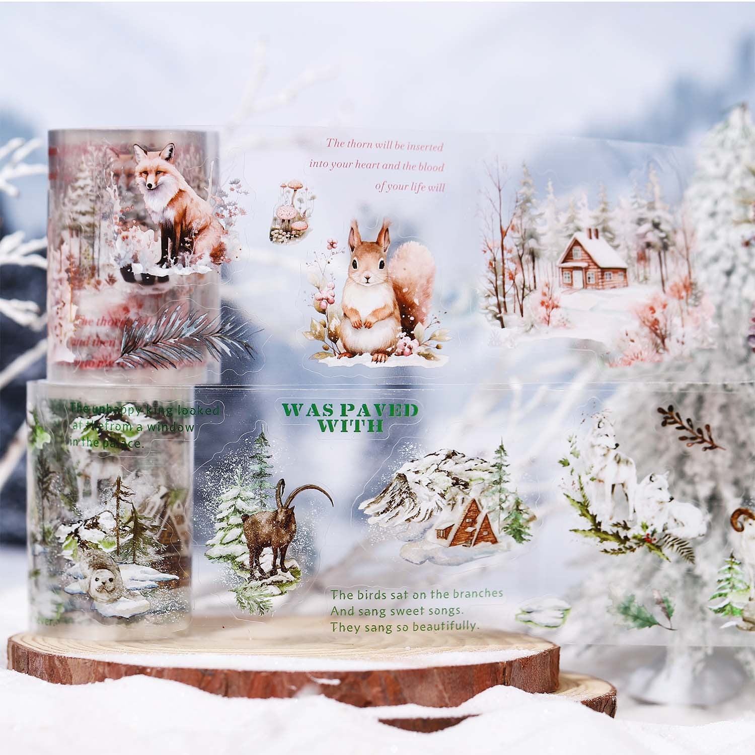 Snow Country Forest PET Tape – Winter Forest Series, 2m