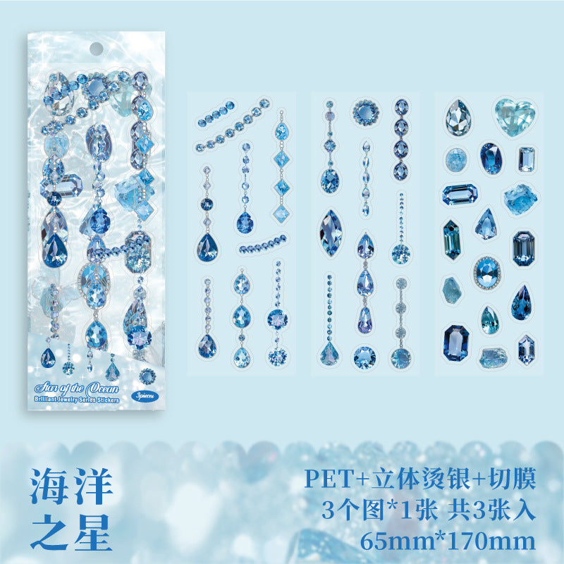 Brilliant Gemstone Hot Stamping, Crystal Stickers, 3 Pcs - ViktaShop