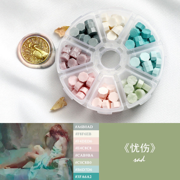 Vintage Transparent Fire Paint Wax Granules Set with Gold Powder - ViktaShop