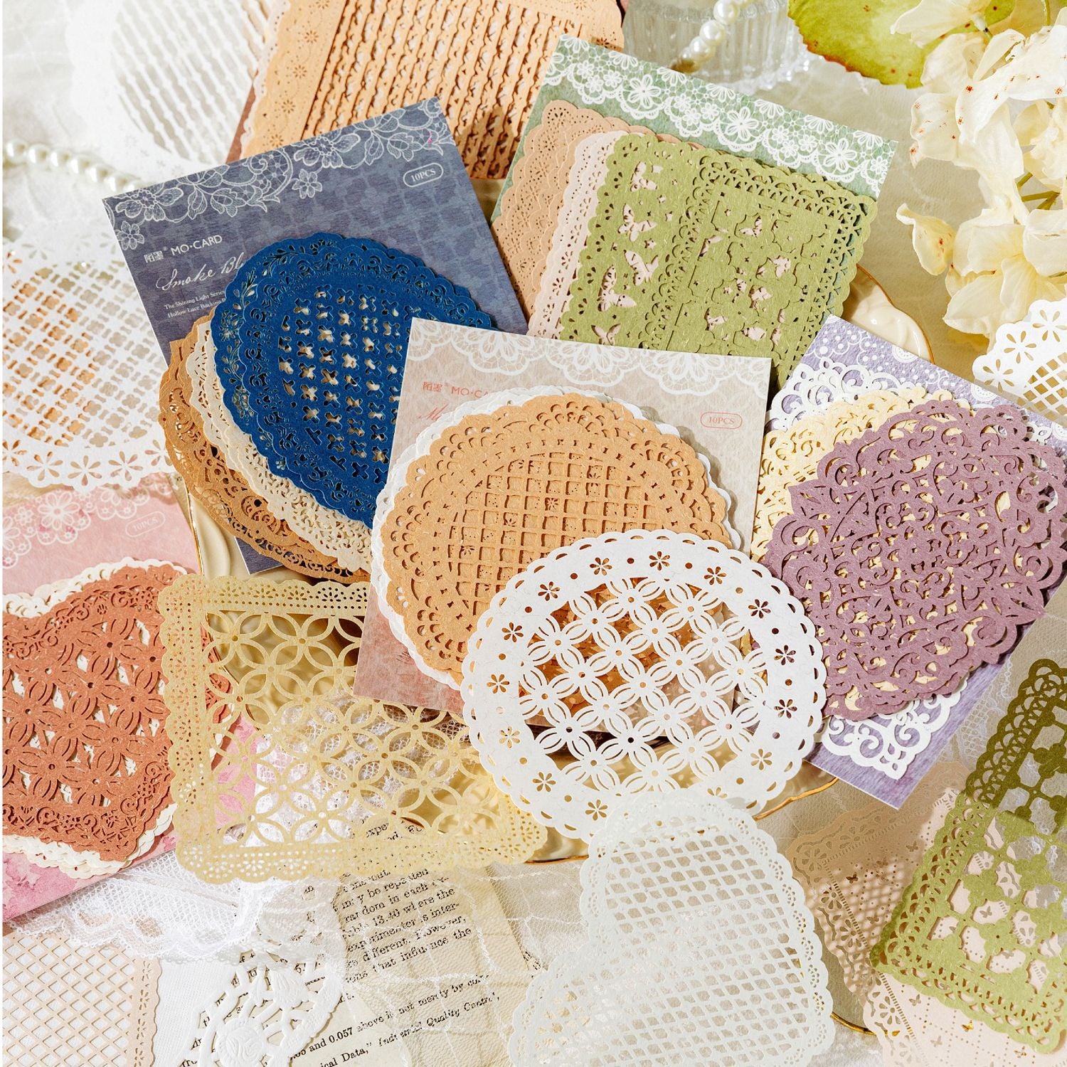 Lace Paper INS Material Decoration Base, 10 Pcs