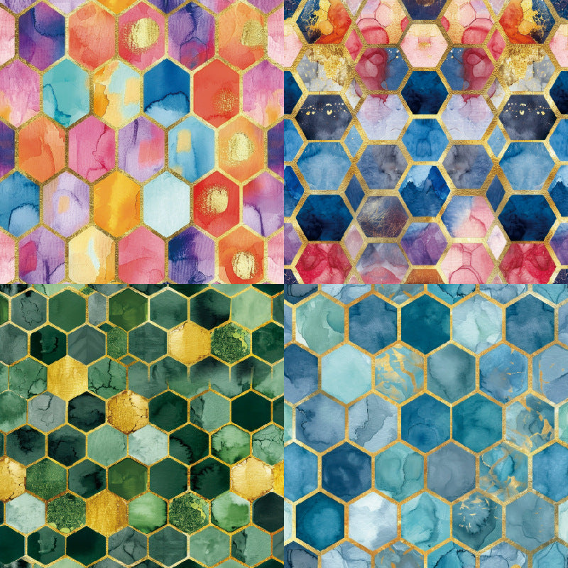 Gilded Background Paper Single-Sided for Journals, Scrapbooks & Cards, 24 Sheets - ViktaShop