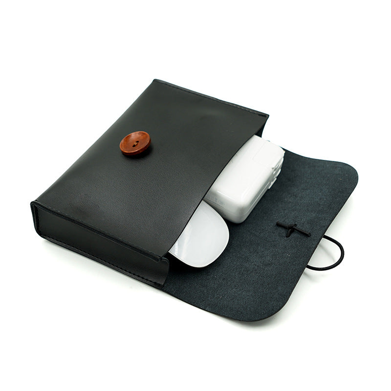 Wooden Button Small Storage Bag – Digital Accessories & Cosmetics - ViktaShop