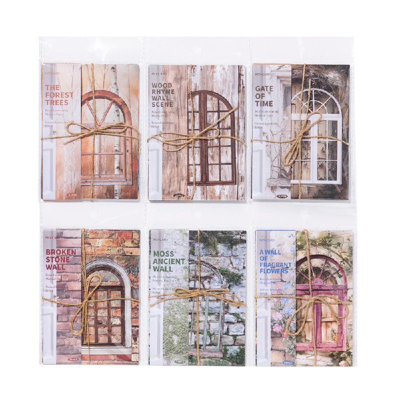 Natural Landscape Series Retro Background Paper, 6 Options - ViktaShop