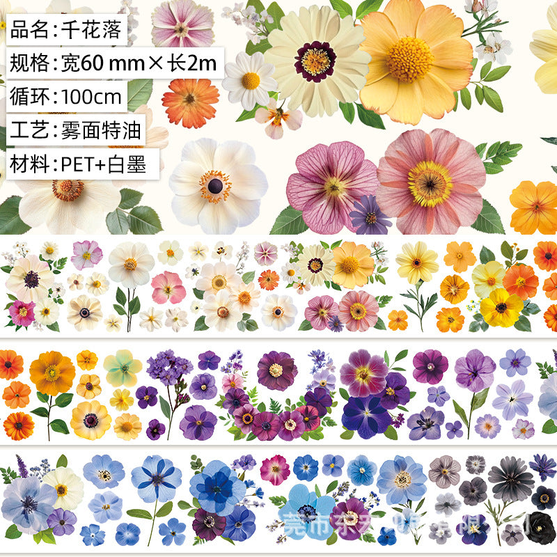 Maillard Character & Floral Matte PET Tape – 1 m - ViktaShop