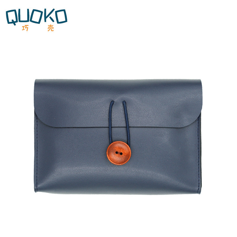 Wooden Button Small Storage Bag – Digital Accessories & Cosmetics - ViktaShop