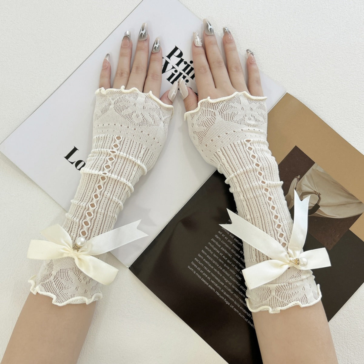 Japanese Bow Strap Net Arm Sleeve - ViktaShop
