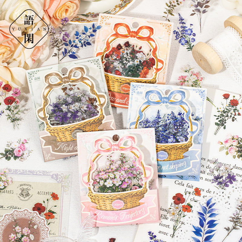 Morning Dew PET Flower Sticker Pack, 4 Options - ViktaShop