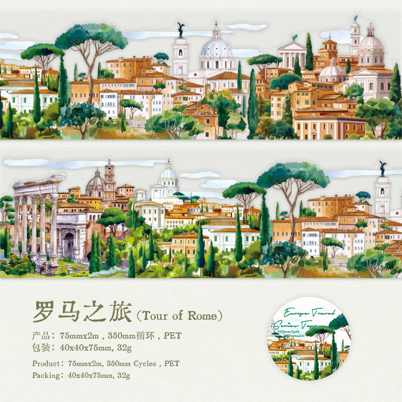 PET Tape – Travel Theme Cycle Tape, 350mm - ViktaShop