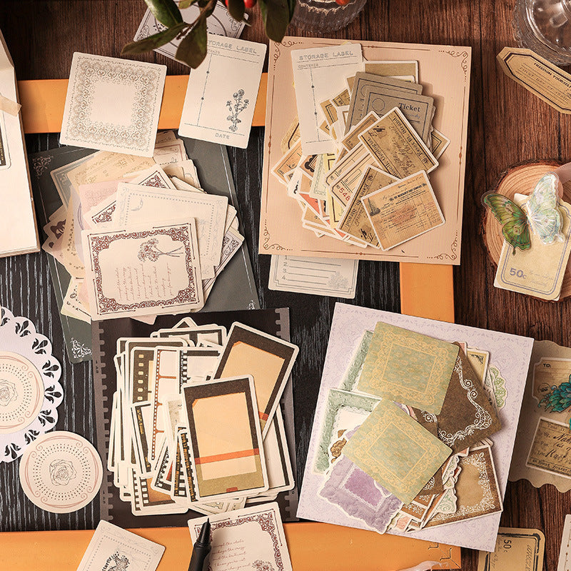 Nostalgic Time Material Paper - Message Notes, 6 Options - ViktaShop