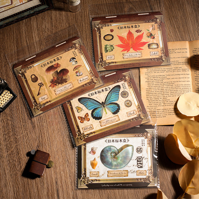 Old Wooden Label Box Series PET Die-cutting Sticker, 4 Pcs - ViktaShop