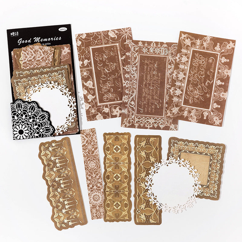 Note Paper – Lace Showroom Series, Retro Style, 6 Options - ViktaShop