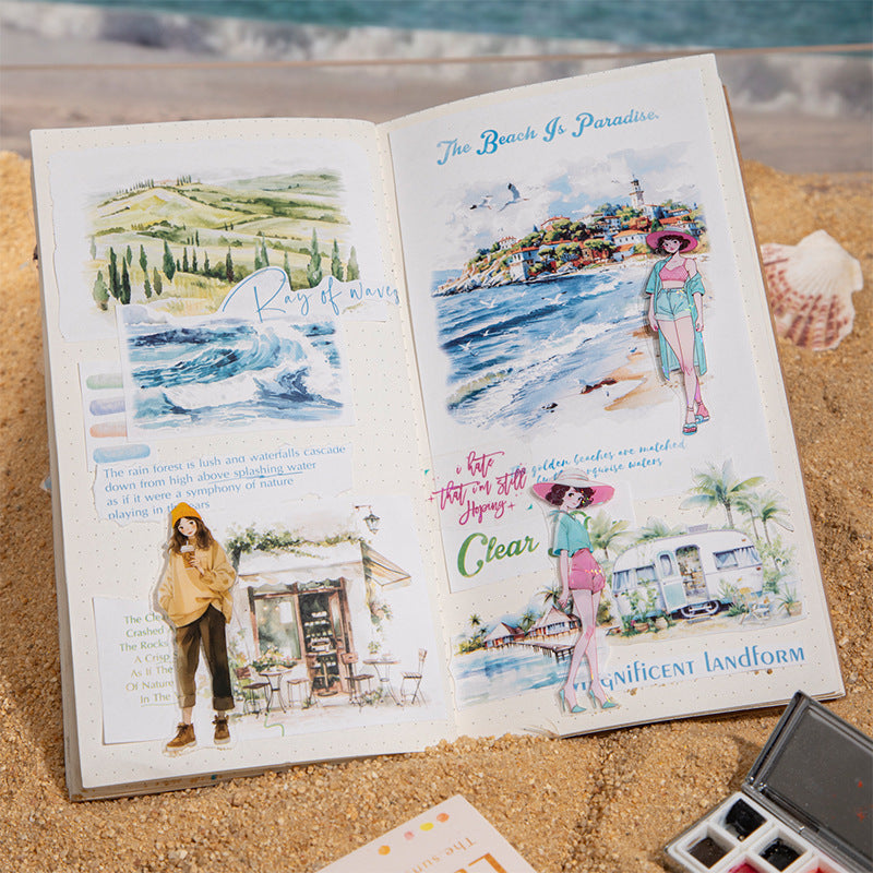 Watercolor Landscape Material Paper – Leisurely Journey Series, 20 Pcs - ViktaShop