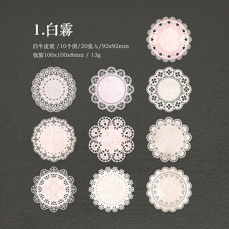 Dreamy Lace Design, Flower Wreath Hollow Paper, 20 Pcs - ViktaShop