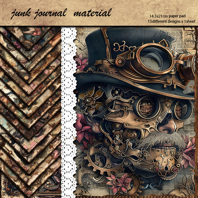 Abstract Mechanical Wind Pattern Paper - Weird World Series, 15 Sheets - ViktaShop