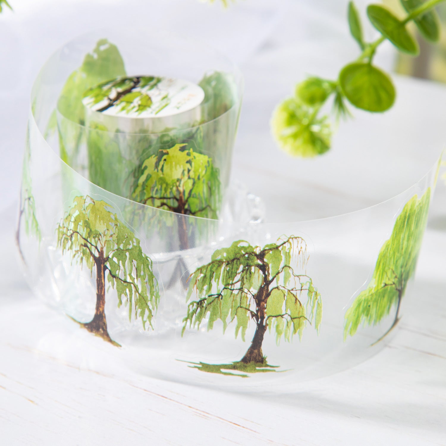 Forest Dream Series – Watercolor Tree Landscape PET Tape, 2m - ViktaShop