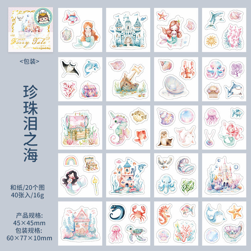 Starlight Fairy Tale Series Mini Sticker Book, 4 Options - ViktaShop