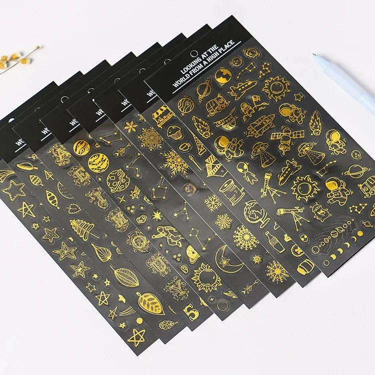 Tichen Gilded Snowflake & Star Stickers - 8 Designs - ViktaShop