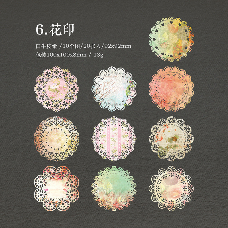 Dreamy Lace Design, Flower Wreath Hollow Paper, 20 Pcs - ViktaShop