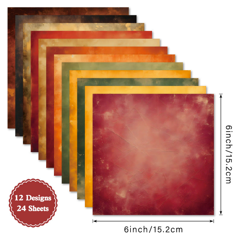 Earthy Background Paper – Single-Sided Pattern Paper, 24 Sheets - ViktaShop