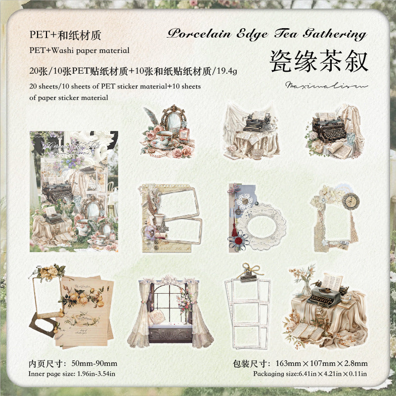 Mo ink vintage PET stickers 10 psc