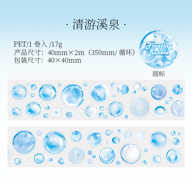 Floating Bubble Series – Die-cut PET Tape for Hand Account Decoration, 2m - ViktaShop