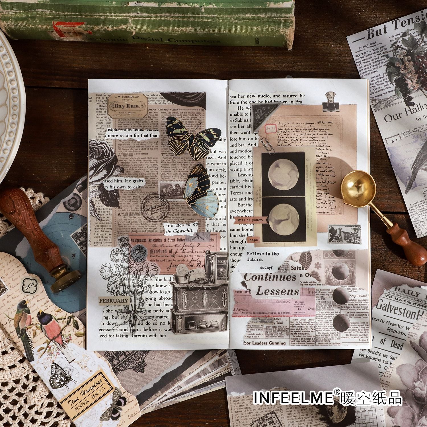 Retro decorative material paper
