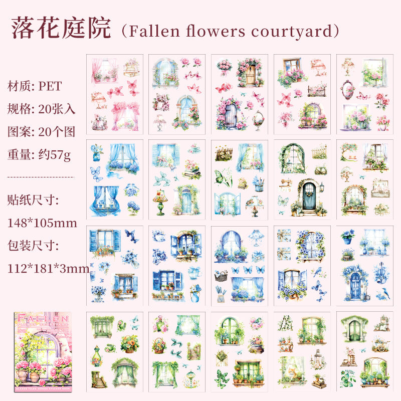 Cross-border PET Sticker Sheet Glazed Tile House - ViktaShop