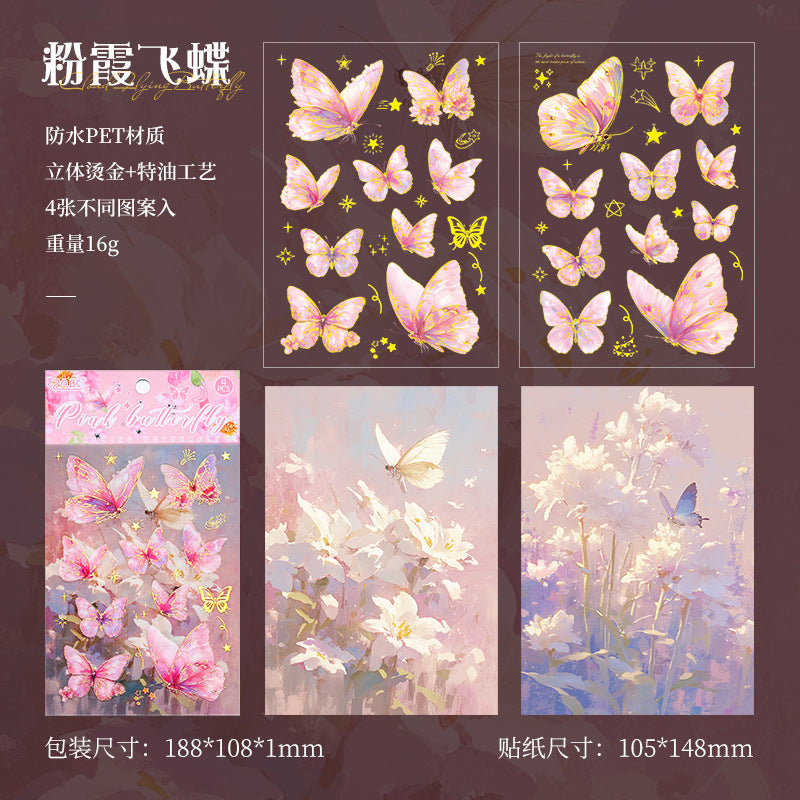Flashing Butterfly Shadow Stickers – Transparent PET Stickers - ViktaShop