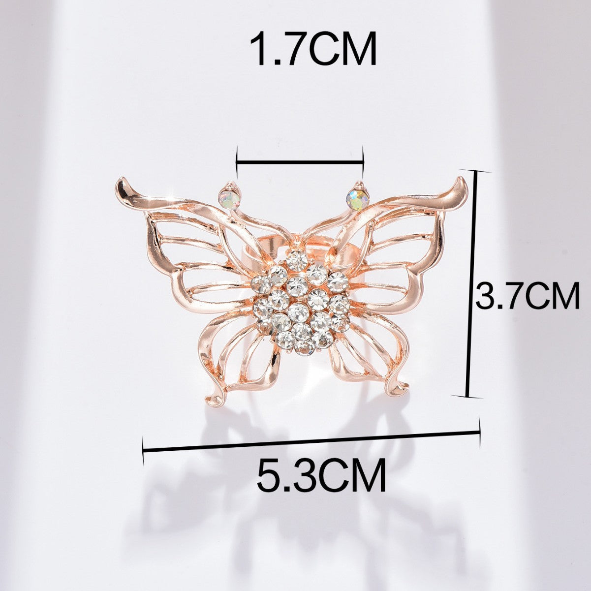 Alloy Diamond Hollow Butterfly Ring - ViktaShop