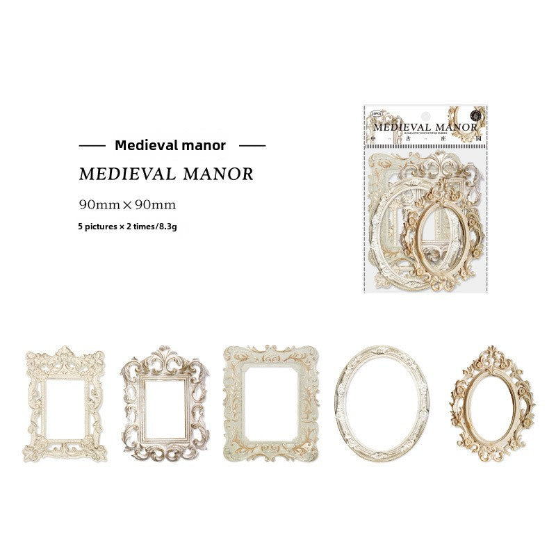 Vintage Hollow Frame Stickers, 10 Pcs - ViktaShop