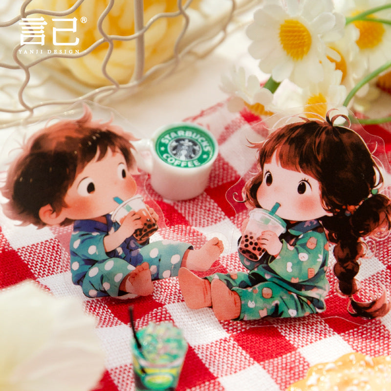 Small Paradise PET Stickers - Cute Little Girl Series, 30 Pcs - ViktaShop