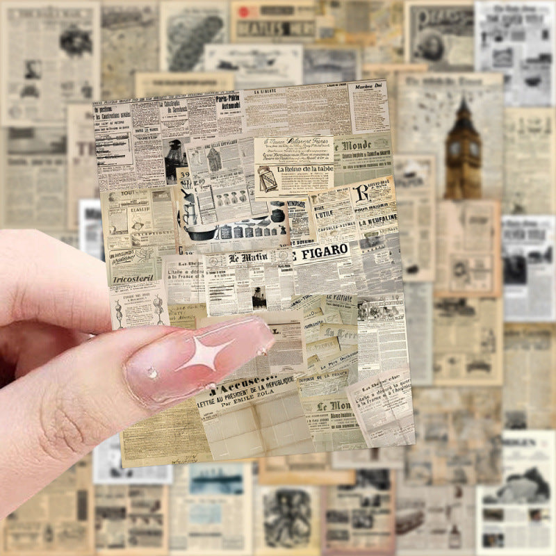Retro Sheepskin Newspaper Stickers – British Nostalgia, 6 Options - ViktaShop