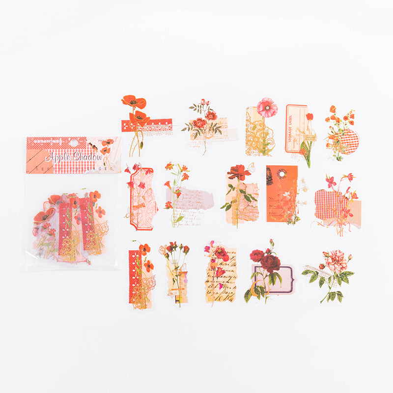 Bronzing PET Flowers Stickers for Scrapbooking - ViktaShop