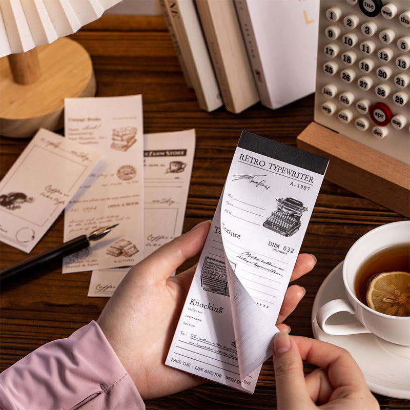 Room Whispering Notepad – Retro Long Paper Base, 6 Options - ViktaShop