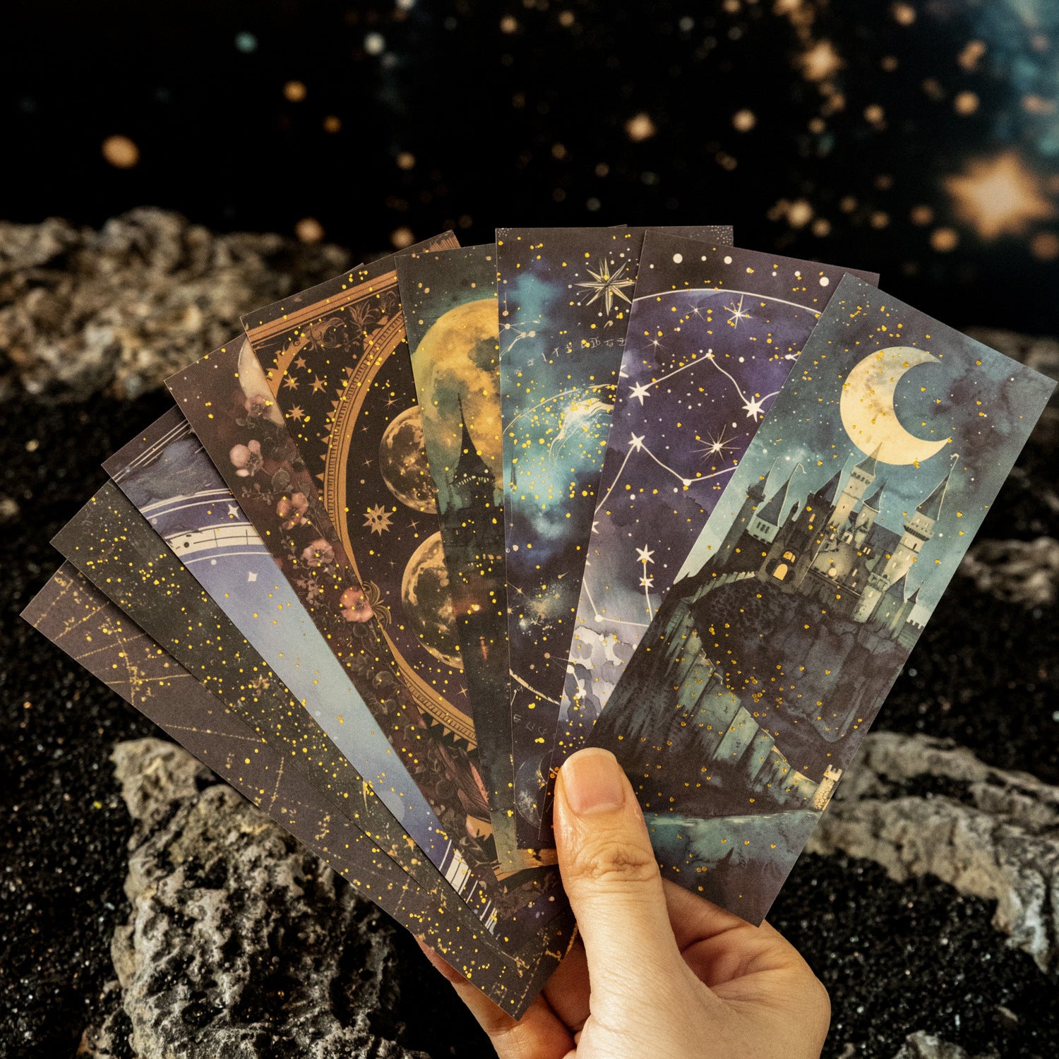 Gilded Stickers – Moon Shadow Series, 6 Options - ViktaShop