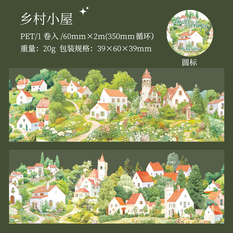 Small Village Washi Tape – Beautiful Day Series, Landscape Theme, 2m - ViktaShop