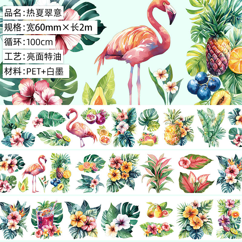 Cloud Flower PET Tape – Wave, Island, Girl Character Series - ViktaShop