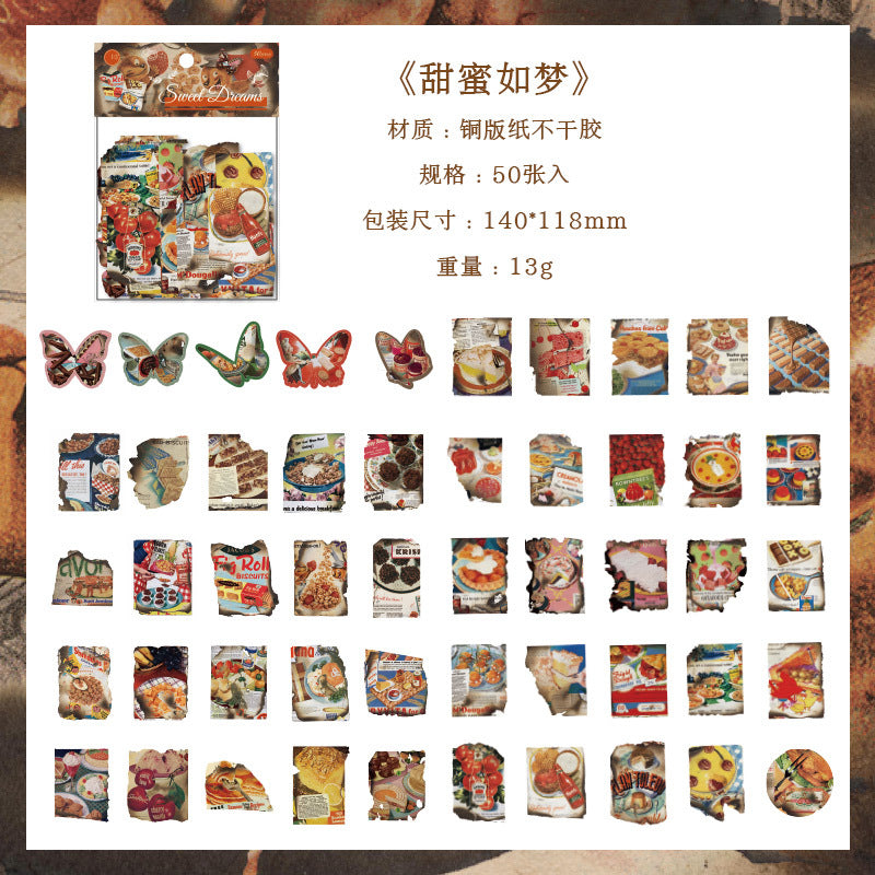 Sticker Bag - Warm Fire Shimmer Series, 50 Pcs - ViktaShop