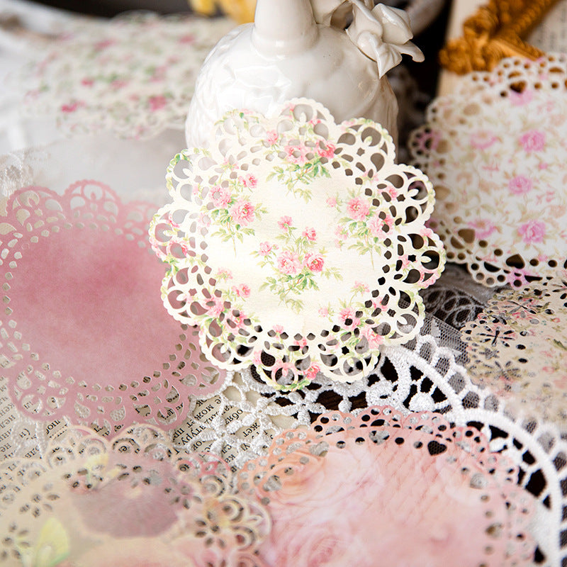 Dreamy Lace Design, Flower Wreath Hollow Paper, 20 Pcs - ViktaShop