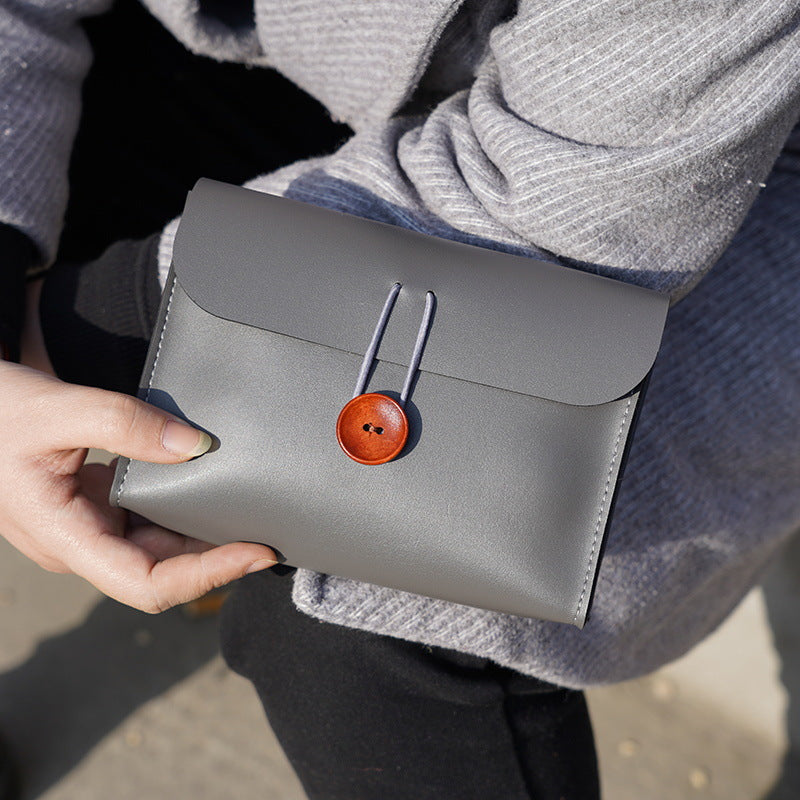 Wooden Button Small Storage Bag – Digital Accessories & Cosmetics - ViktaShop