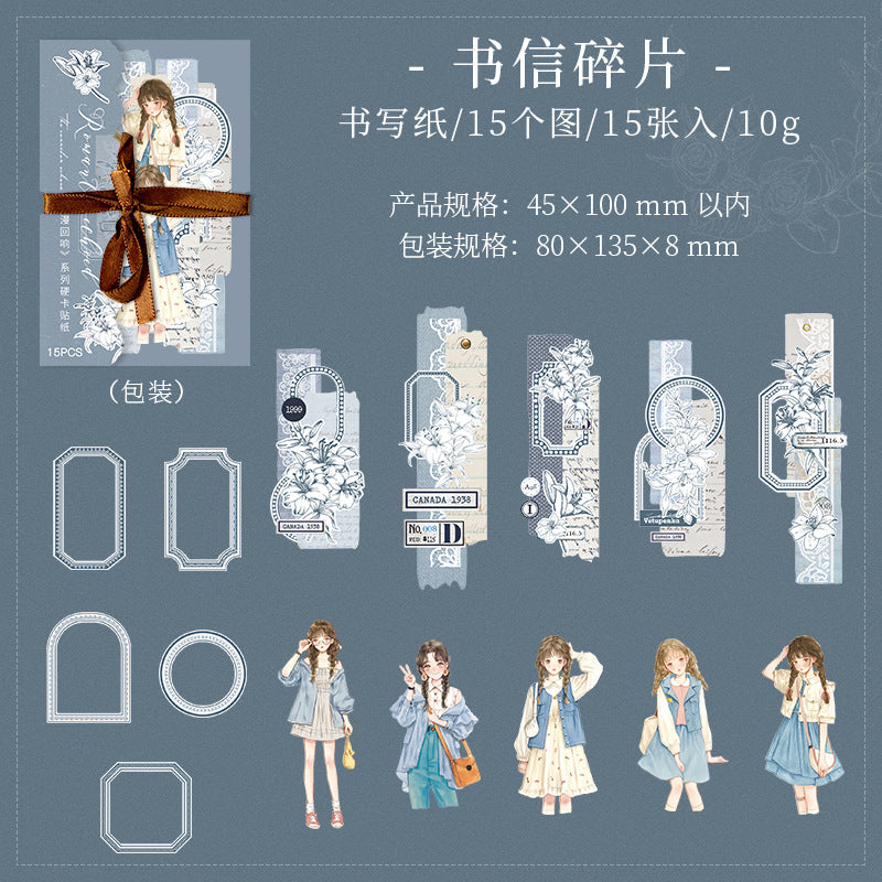 Hard Card Stickers – Romantic Echo Series, 6 Options - ViktaShop