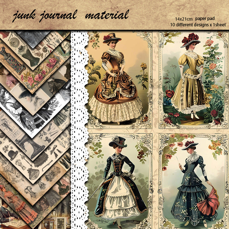 Retro Tailor Shop Material Paper, 10 Pcs - ViktaShop