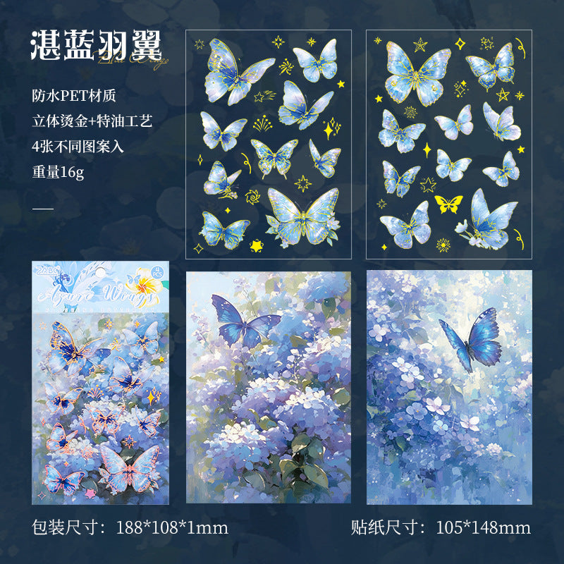 Flashing Butterfly Shadow Stickers – Transparent PET Stickers - ViktaShop