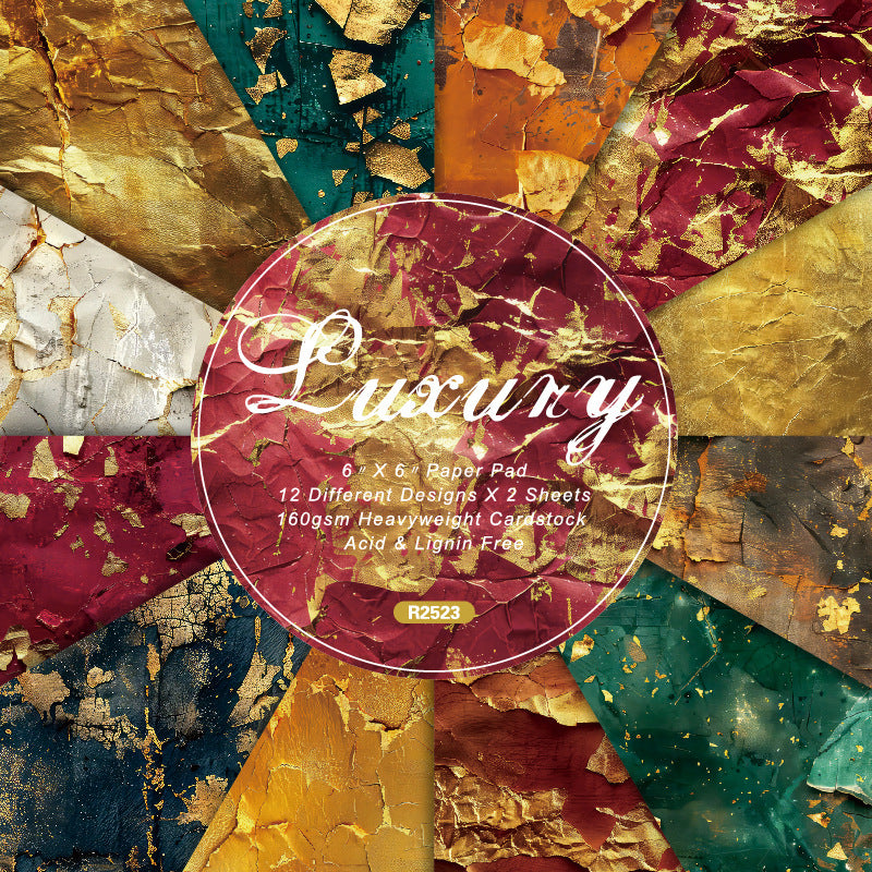 Luxury Background Paper – Single-Sided for Journals, Scrapbooks & Cards, 24 Sheets - ViktaShop