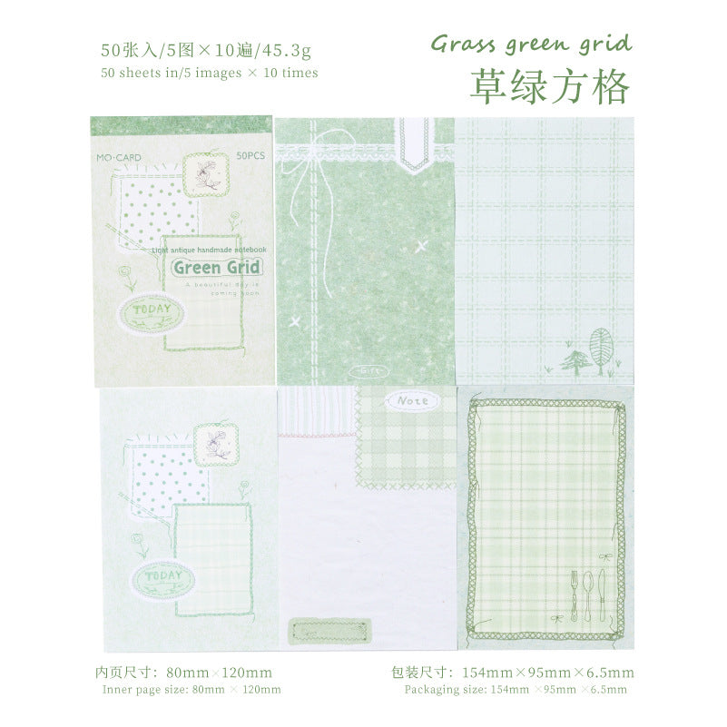Sewing Time Series Light Retro White Kraft Notepad, 50 Pcs - ViktaShop