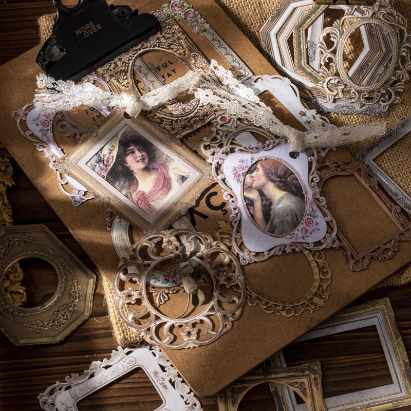 Romantic Frame Series Retro Hollow Border Scrapbook Paper – 6 Options - ViktaShop
