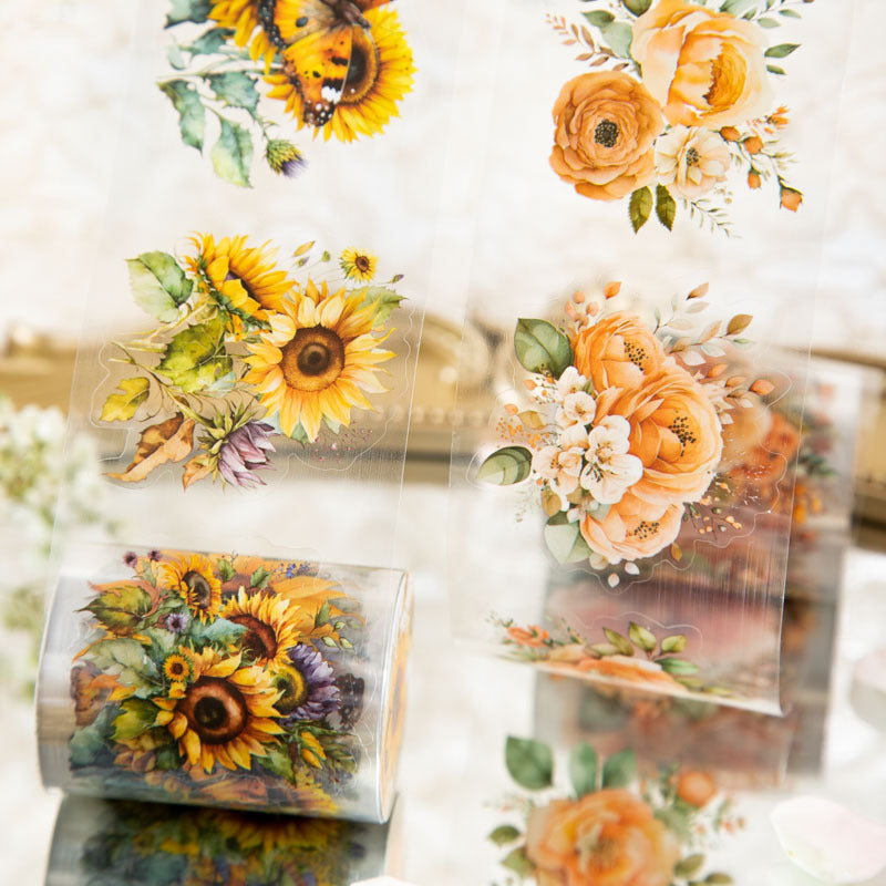 Vintage Flower PET Tape for Scrapbooking - ViktaShop