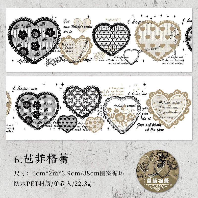 Shadow Silk Lace Tape – Transparent PET DIY Journal Frame Sticker - ViktaShop